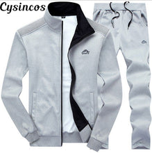 Load image into Gallery viewer, CYSINCOS Men Sets Fashion Autumn Spring Sporting Suit Sweatshirt +Sweatpants Mens Clothing 2 Pieces Sets Slim Tracksuit Hoodies
