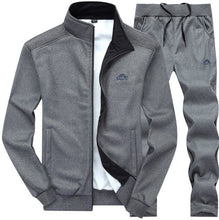 Load image into Gallery viewer, CYSINCOS Men Sets Fashion Autumn Spring Sporting Suit Sweatshirt +Sweatpants Mens Clothing 2 Pieces Sets Slim Tracksuit Hoodies