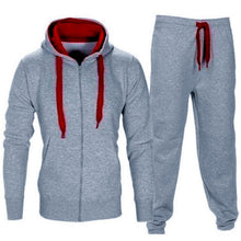 Load image into Gallery viewer, CYSINCOS Men Sets Fashion Autumn Spring Sporting Suit Sweatshirt +Sweatpants Mens Clothing 2 Pieces Sets Slim Tracksuit Hoodies