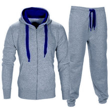 Load image into Gallery viewer, CYSINCOS Men Sets Fashion Autumn Spring Sporting Suit Sweatshirt +Sweatpants Mens Clothing 2 Pieces Sets Slim Tracksuit Hoodies