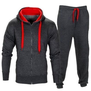 CYSINCOS Men Sets Fashion Autumn Spring Sporting Suit Sweatshirt +Sweatpants Mens Clothing 2 Pieces Sets Slim Tracksuit Hoodies